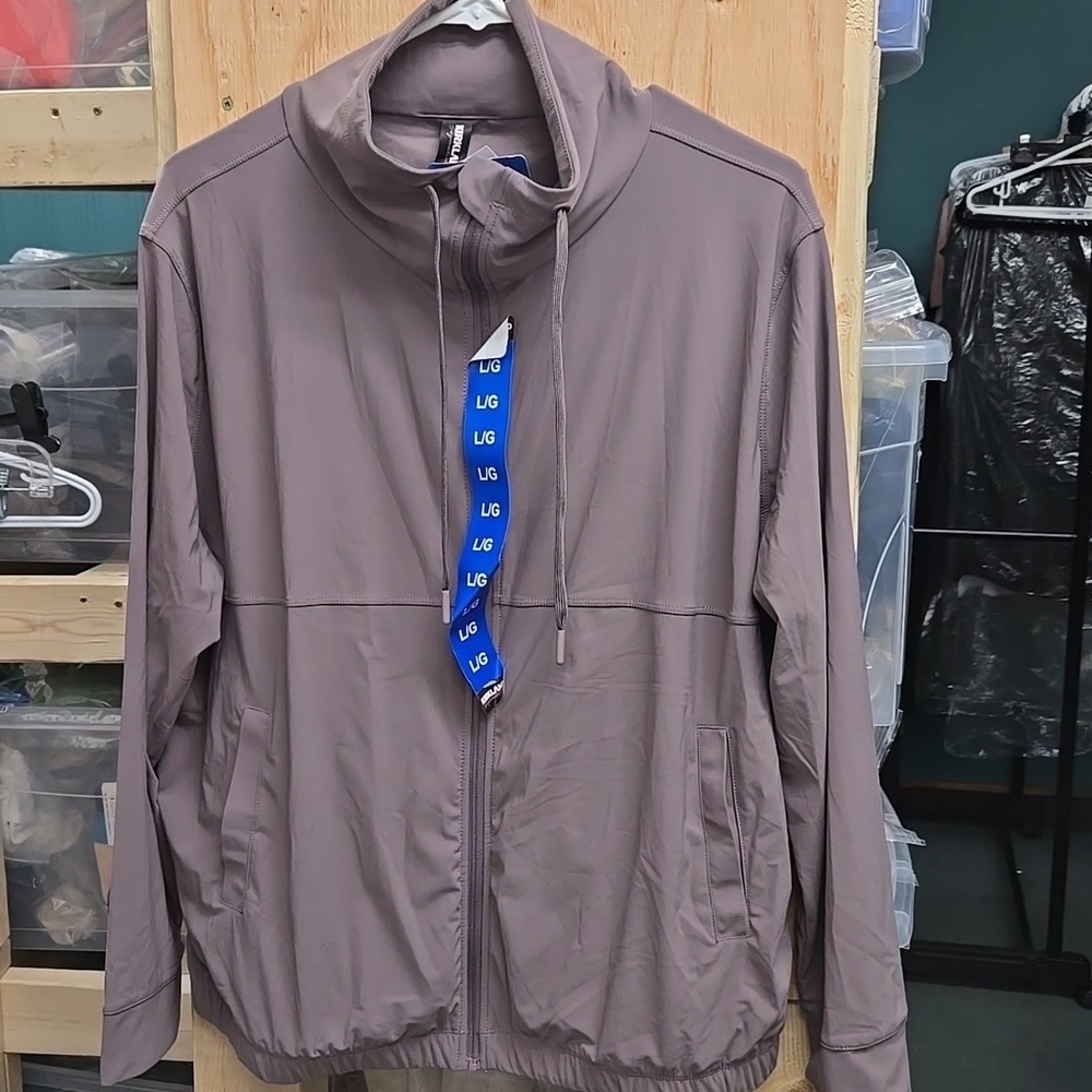 Kirkland Signature Size L Purple Grey Full Zip Active Jacket